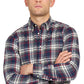 Camisa de flanela xadrez com botões Barbour masculina, tamanho grande, azul