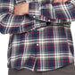 Camisa de flanela xadrez com botões Barbour masculina, tamanho grande, azul