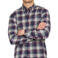 Camisa de flanela xadrez com botões Barbour masculina, tamanho grande, azul
