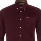 Camisa Barbour Ramsey Tailored Fit de veludo cotelê masculina vermelha tamanho pequeno