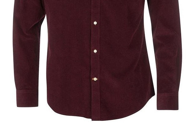 Camisa Barbour Ramsey Tailored Fit de veludo cotelê masculina vermelha tamanho pequeno