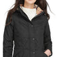 Jaqueta acolchoada com capuz Millfire feminina Barbour, preta, tamanho 14
