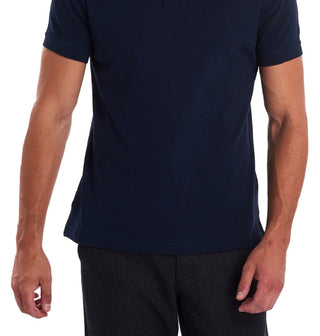 Camisa polo masculina Barbour Tartan Piquet Azul, tamanho médio