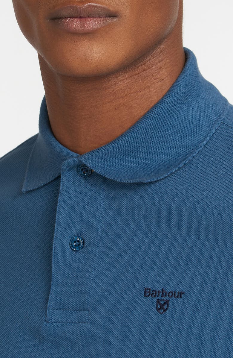 Camisa polo masculina Barbour Tartan Piquet Azul, tamanho médio