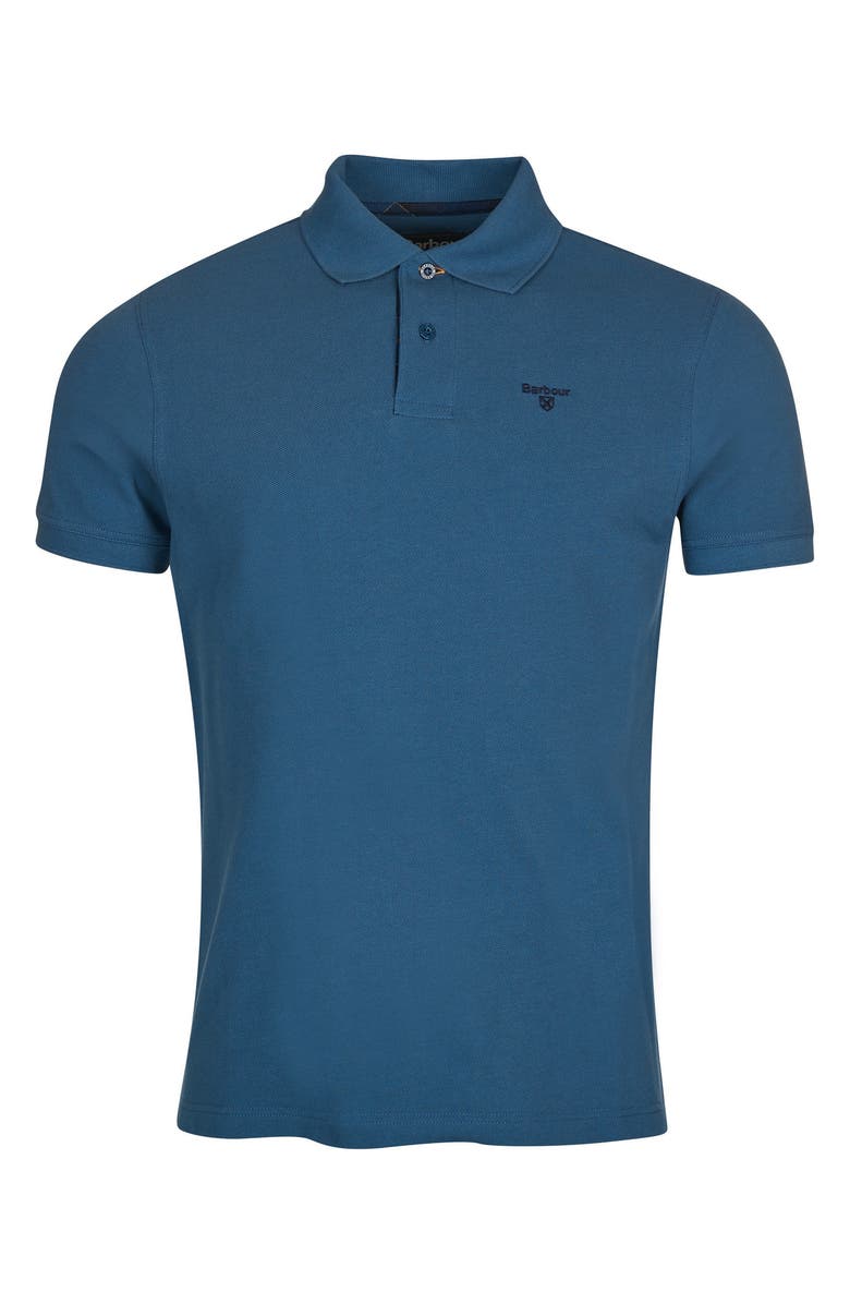 Camisa polo masculina Barbour Tartan Piquet Azul, tamanho médio