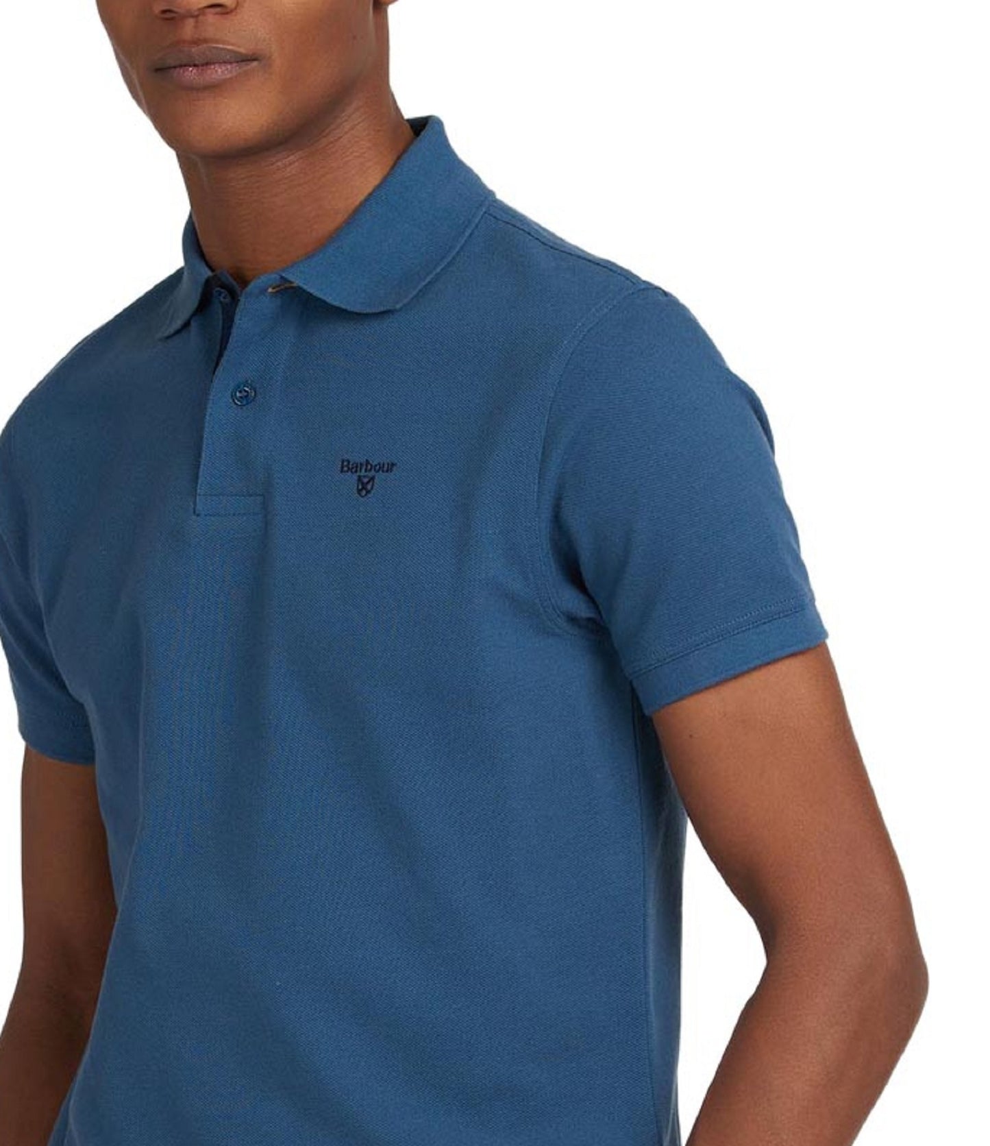 Camisa polo masculina Barbour Tartan Piquet Denim Azul Tamanho X-G