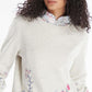 Suéter Barbour Marigold Overlayer Feminino Branco Tamanho 12