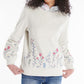 Suéter Barbour Marigold Overlayer Feminino Branco Tamanho 12
