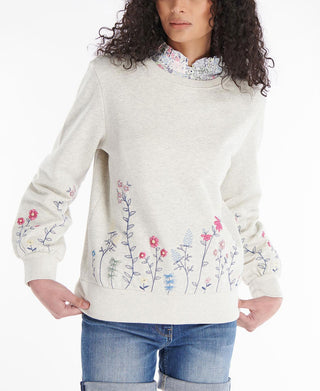 Suéter Barbour Marigold Overlayer Feminino Branco Tamanho 12