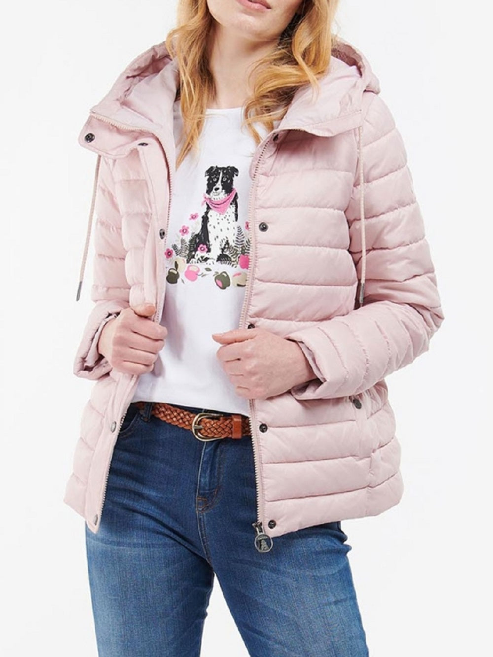 Jaqueta Barbour Seaholly Quilt Feminina Rosa Tamanho 4