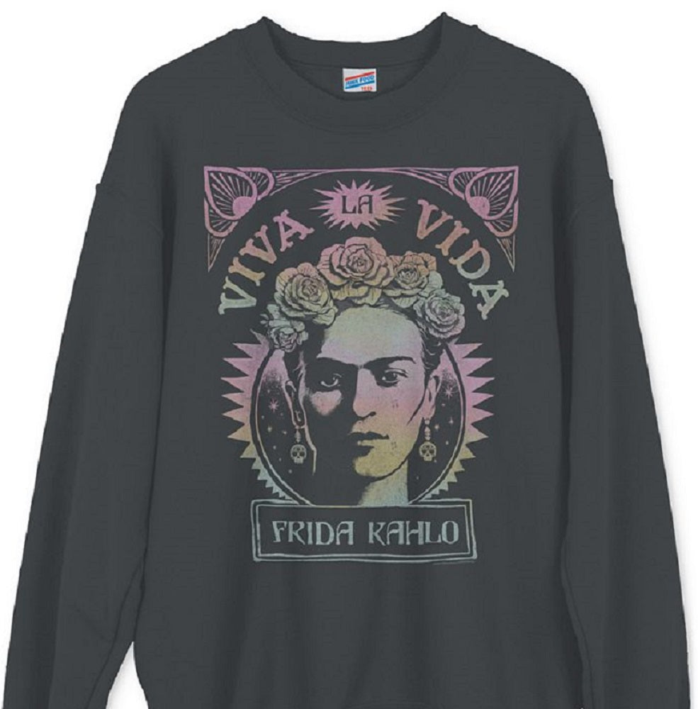 Moletom com estampa Frida Kahlo feminino Junk Food, preto, tamanho grande