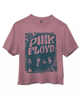 Camiseta curta de gola redonda Junk Food Cotton Floyd feminina, rosa, tamanho pequeno