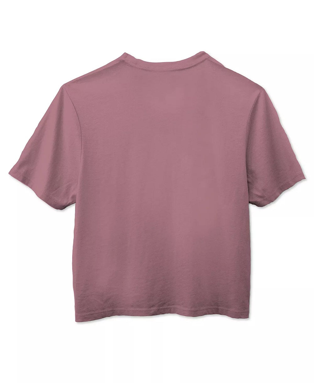 Camiseta curta de gola redonda Junk Food Cotton Floyd feminina, rosa, tamanho pequeno