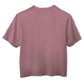Camiseta feminina com estampa de gola redonda e estampa de comida lixo, roxa, tamanho grande