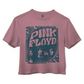 Camiseta feminina com estampa de gola redonda e estampa de comida lixo, roxa, tamanho grande