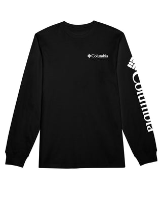 Camiseta Columbia Fundamentals Graphic Manga Longa Masculina Preta Tamanho XG