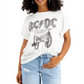 Camiseta Junk Food Acdc Algodão Feminina Branca Tamanho Grande
