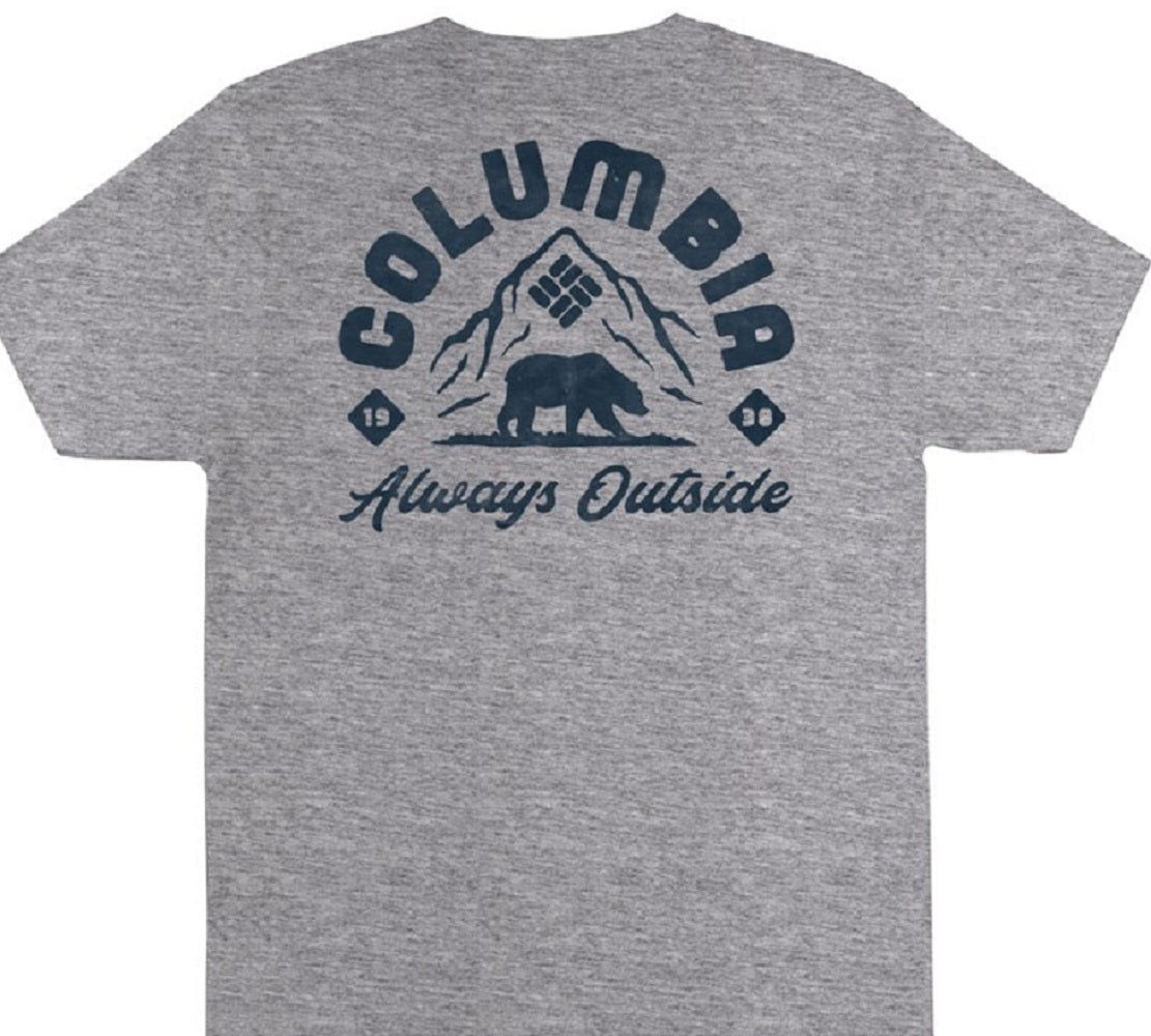 Camiseta Columbia Summit Manga Curta Masculina Cinza Tamanho Médio