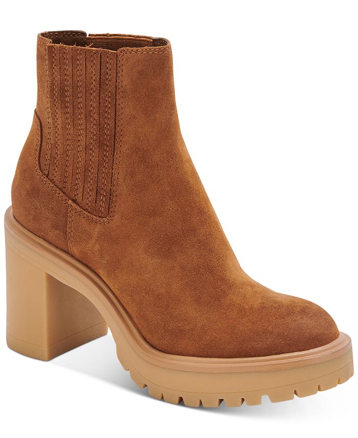 Dolce Vita Caster H2O Bota de Salto Bloco Impermeável Feminina Marrom Tamanho 9 M