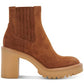 Dolce Vita Caster H2O Bota de Salto Bloco Impermeável Feminina Marrom Tamanho 9 M
