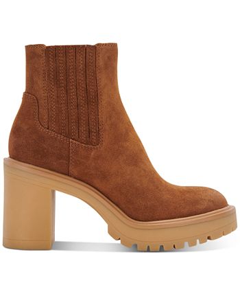Dolce Vita Caster H2O Bota de Salto Bloco Impermeável Feminina Marrom Tamanho 9 M