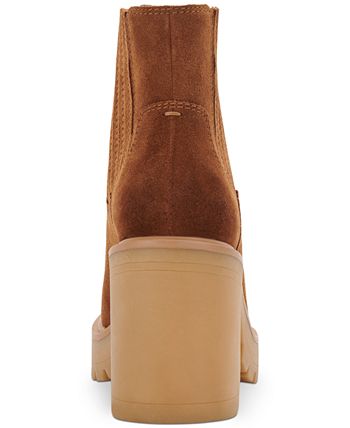 Dolce Vita Caster H2O Bota de Salto Bloco Impermeável Feminina Marrom Tamanho 9 M