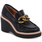 Mocassim plataforma Brenan feminino Dolce Vita em couro preto, tamanho 7,5 M