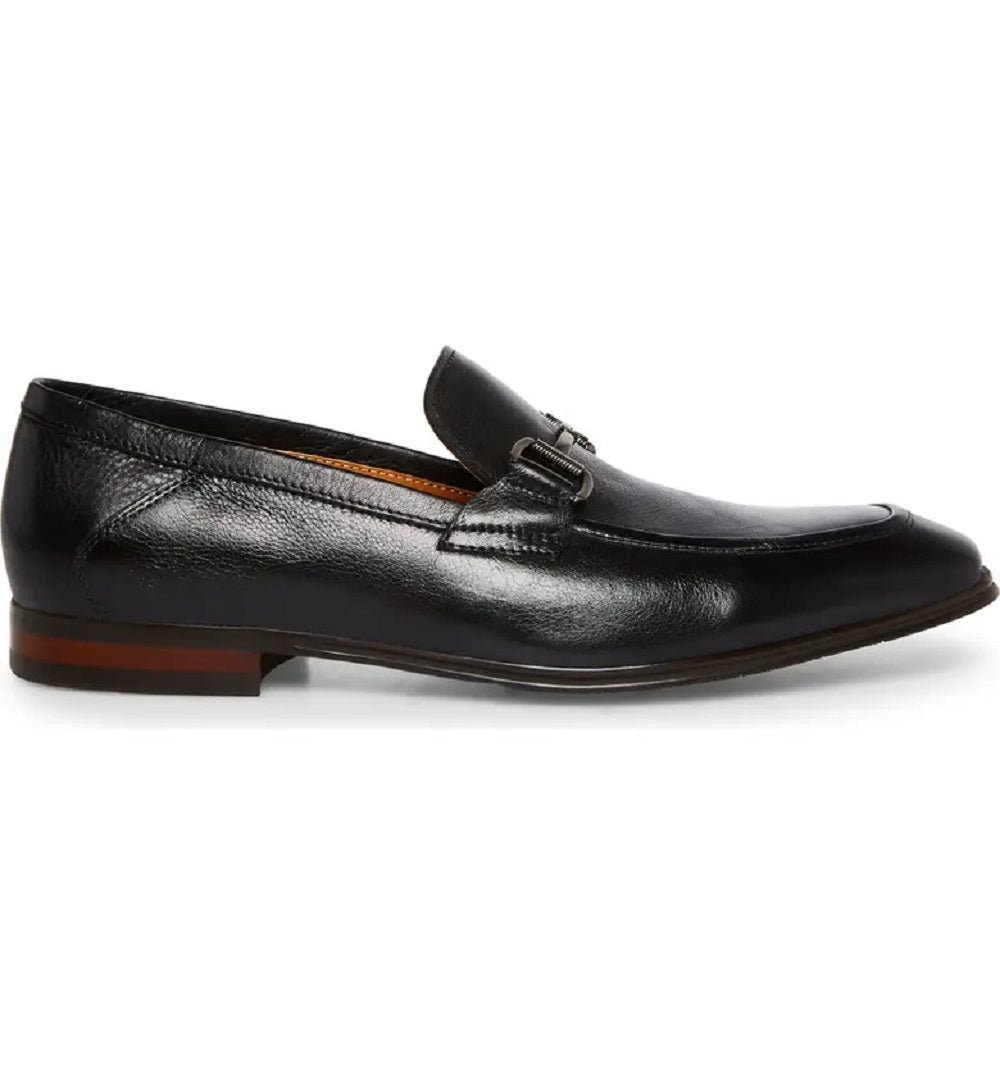 Steve Madden Aahron Mocassim de Couro Masculino Preto Tamanho 8 M