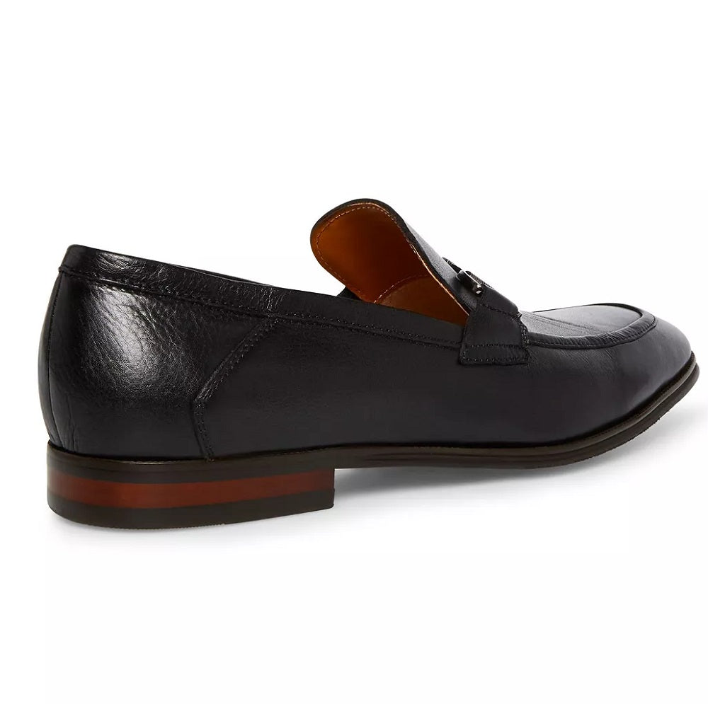Steve Madden Aahron Mocassim de Couro Masculino Preto Tamanho 8 M