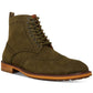 Botas Steve Madden Brogue Masculinas com Detalhe de Cadarço na Frente, Salto com Puxador, Acolchoado, Remppr, Biqueira Asa, Salto Bloco e Zíper, Verde