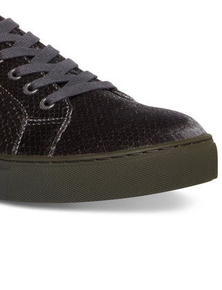 Tênis de cano baixo Steve Madden Yali Velvet masculino, cinza, tamanho 9,5