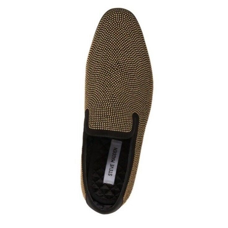 Pantufa Steve Madden Mezmoryz Stud Smoking Masculina Preta/dourada