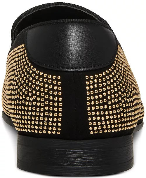 Pantufa Steve Madden Mezmoryz Stud Smoking Masculina Preta/dourada