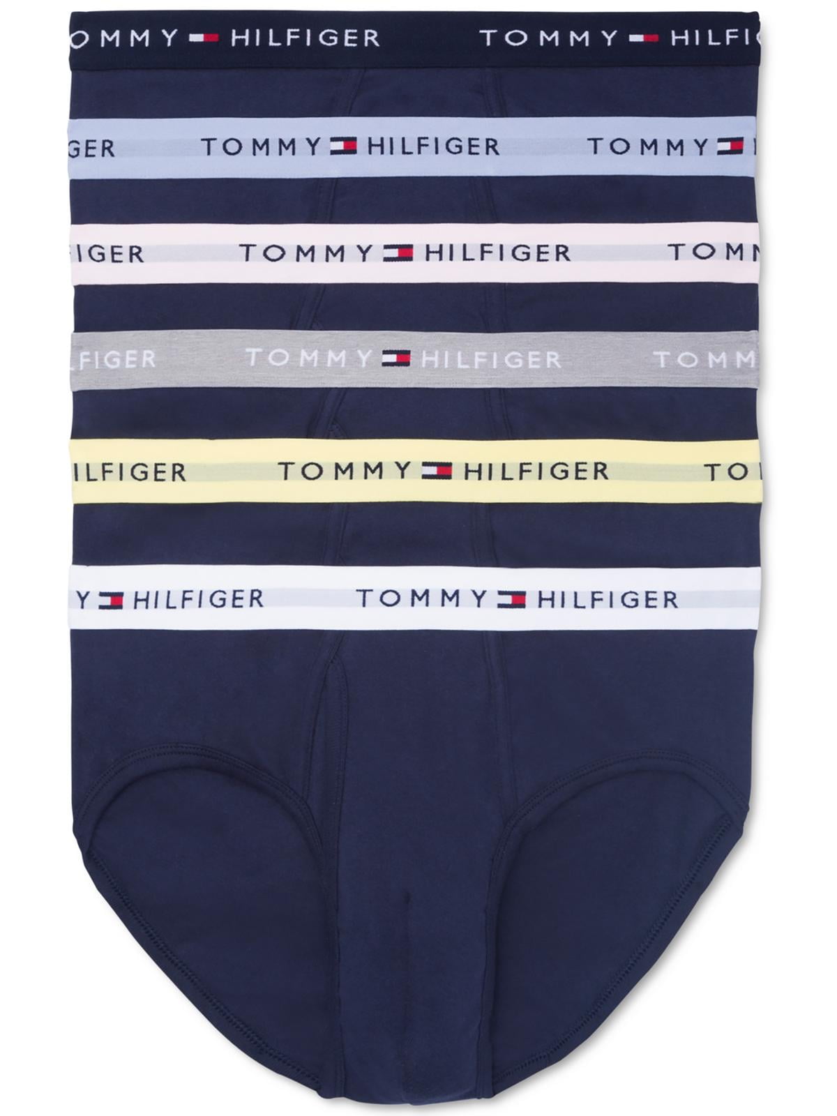 Cuecas Tommy Hilfiger Classic Cotton Masculinas, Pacote com 6, Azul, Tamanho X-G