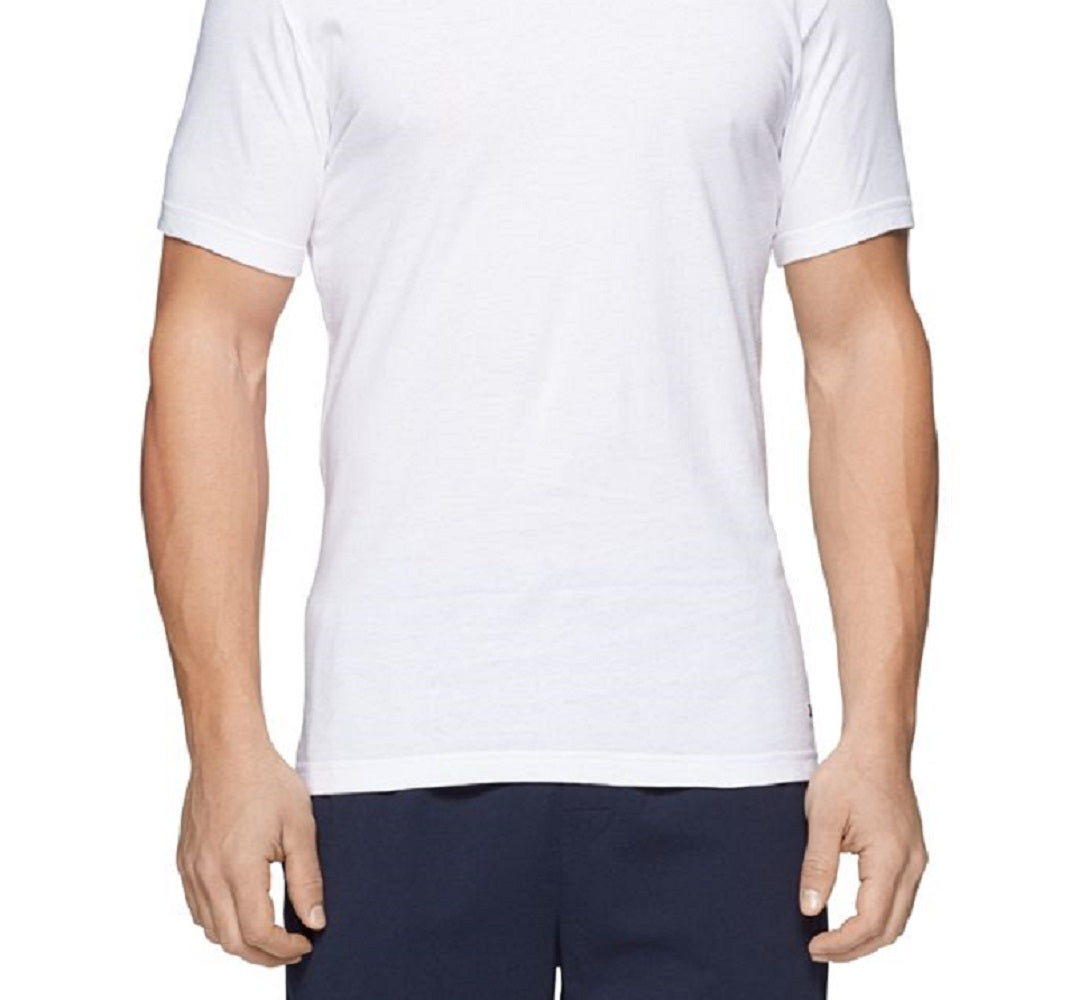 Tommy Hilfiger Camiseta Masculina Classic Cotton, Pacote com 3, Branca, Tamanho Grande