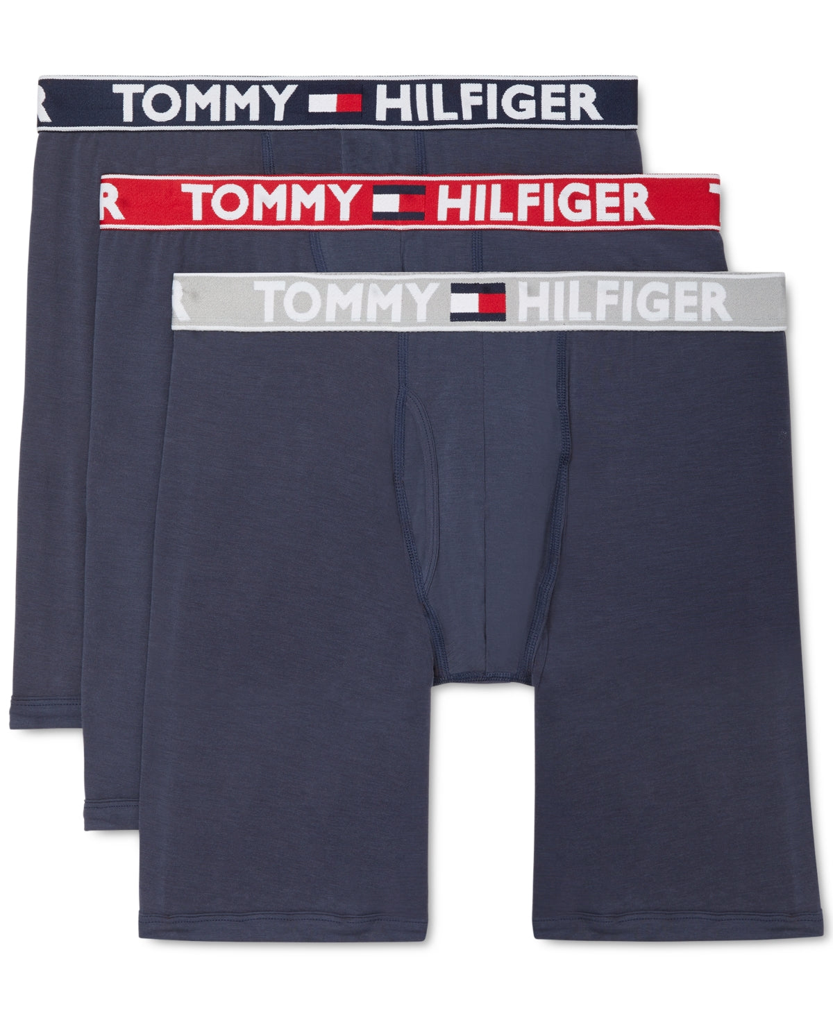 Cuecas Boxer Tommy Hilfiger Comfort Evolve Masculinas, Azul, Tamanho Grande, 3 Unidades