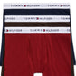 Cuecas Boxer Tommy Hilfiger Masculinas Classic Cotton, Pacote com 3, Vermelhas, Tamanho Médio