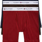 Cuecas Boxer Tommy Hilfiger Masculinas Classic Cotton, Pacote com 3, Vermelhas, Tamanho Médio
