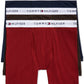 Cuecas Boxer Tommy Hilfiger Masculinas Classic Cotton, Pacote com 3, Vermelhas, Tamanho Médio