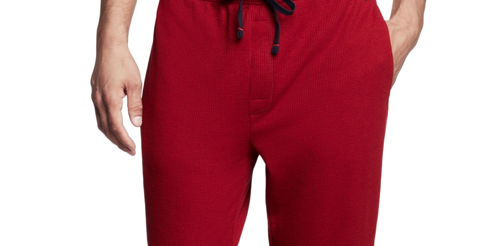 Calça de moletom térmica masculina Tommy Hilfiger vermelha tamanho XX-G