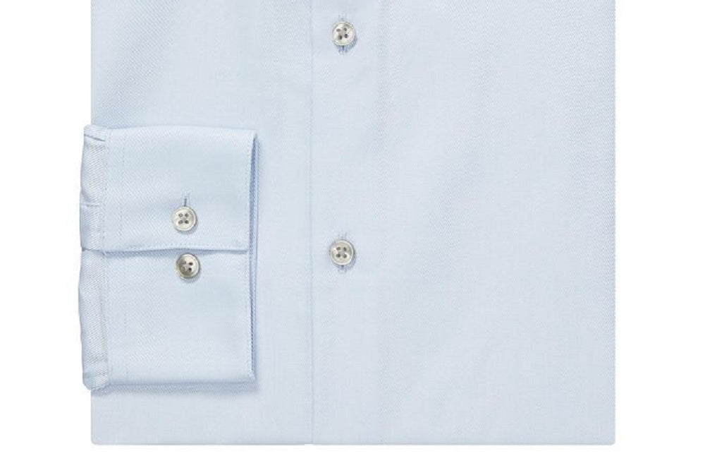 Camisa social Calvin Klein Slim Fit Masculina Antirrugas Espinha de Peixe Azul Tamanho 32X33