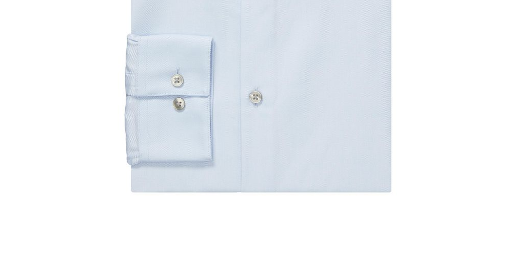 Camisa social Calvin Klein Slim Fit Masculina Antirrugas Espinha de Peixe Azul Tamanho 16X34X35