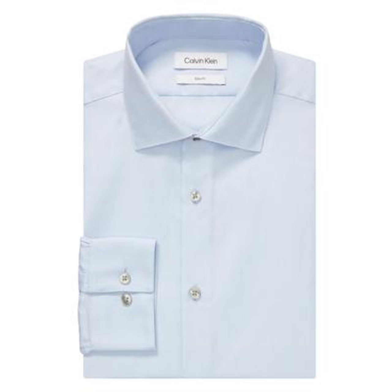 Camisa social Calvin Klein Slim Fit Masculina Antirrugas Espinha de Peixe Azul Tamanho 16X34X35
