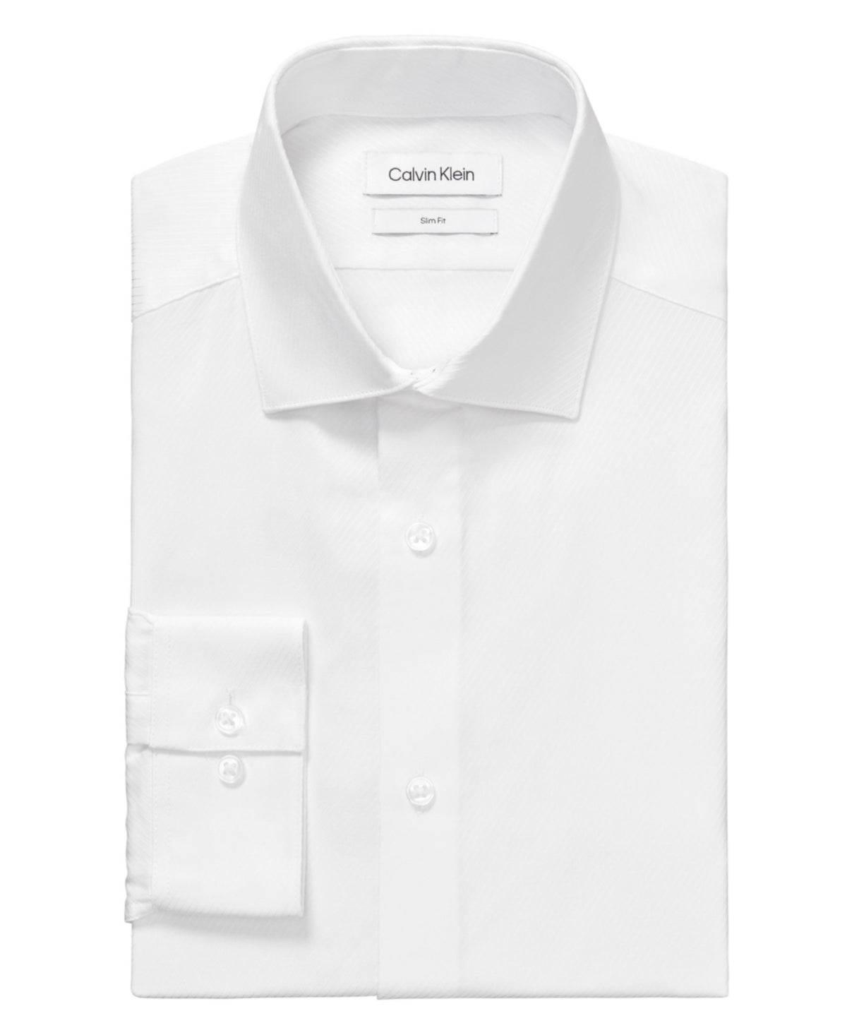 Camisa social Calvin Klein masculina Steel Slim Fit sem vincos e sem espinha de peixe, branca, tamanho 15,5 x 32 x 33