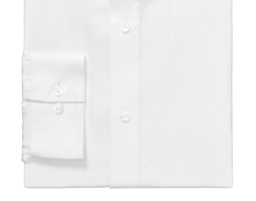 Camisa social Calvin Klein Slim Fit Masculina Antirrugas Espinha de Peixe Branca Tamanho 16X34X35