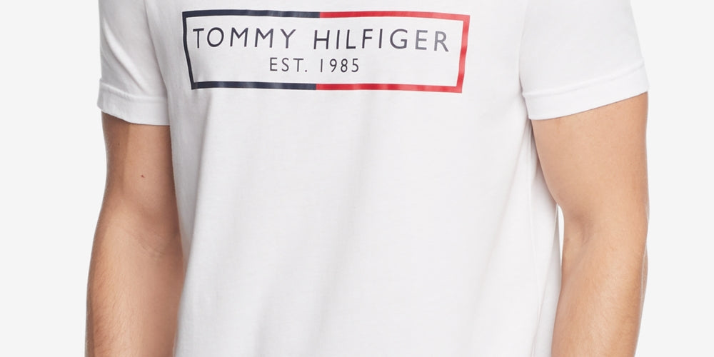 Camiseta Tommy Hilfiger Masculina Modern Essentials Logo Graphic Branca Tamanho Grande