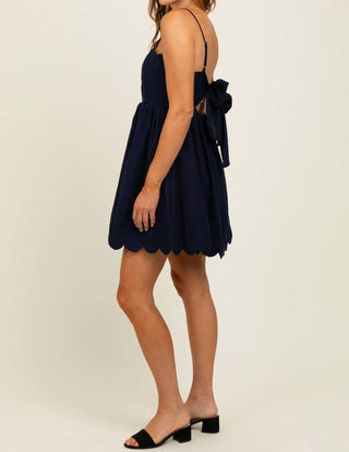 Pinkblush - Scallop Edge Cutout Tie Back Mini Dress