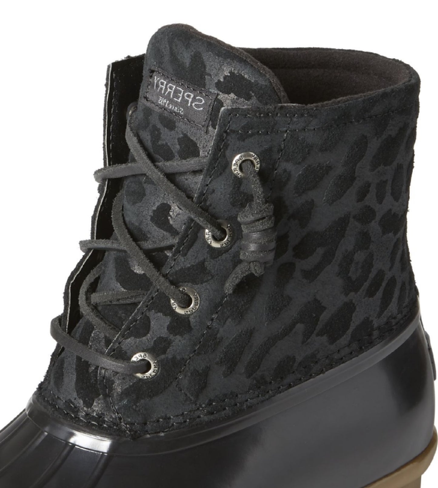 Botas Sperry Saltwater Duck Femininas Pretas Tamanho 7 M