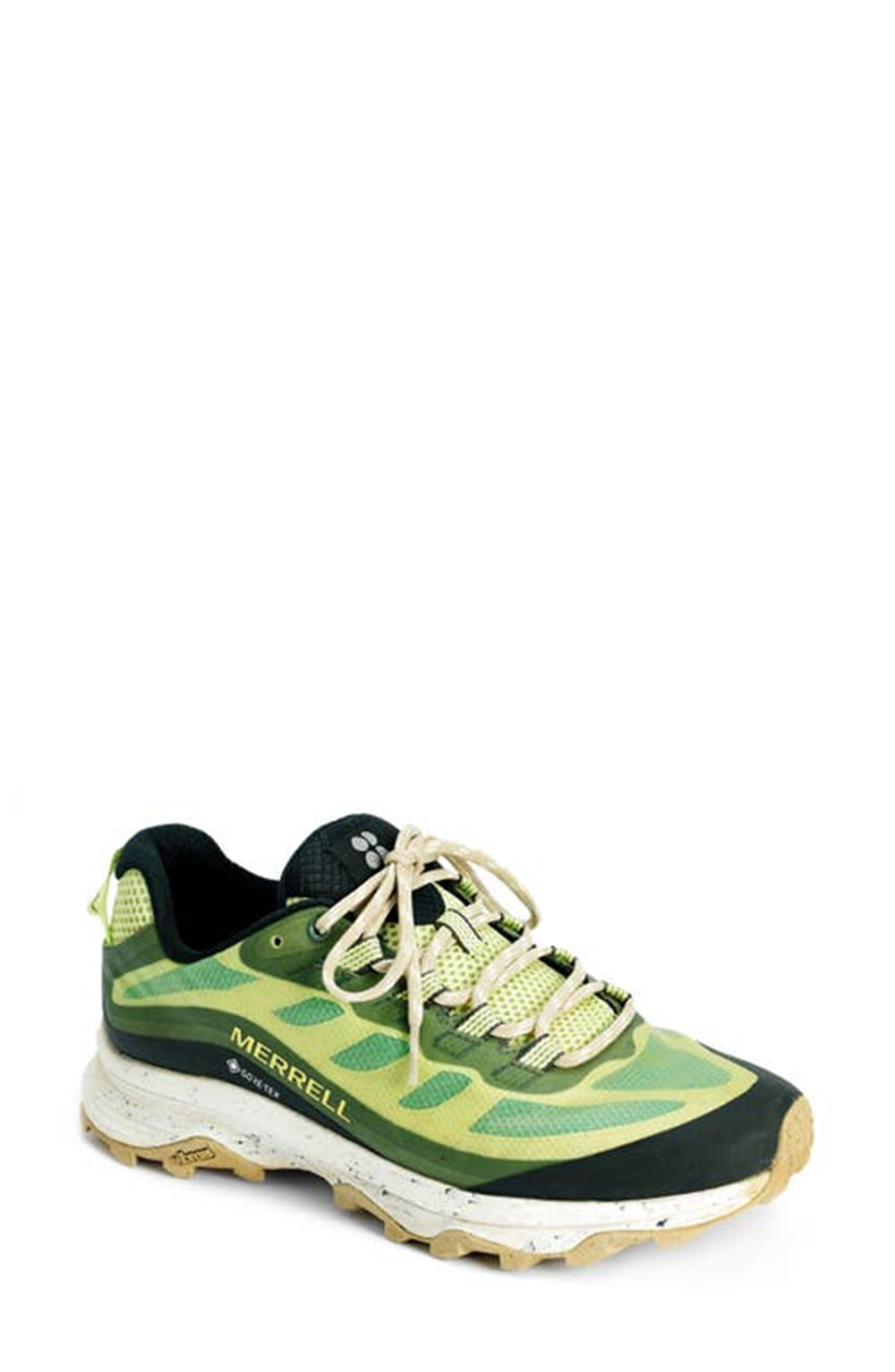 Tênis de caminhada Merrell x Sweaty Betty Moab Speed ​​Gore-Tex em X SB Laurel/Lima, tamanho 8,5