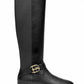 Botas de couro Coach Farrah femininas, pretas, tamanho 7 B